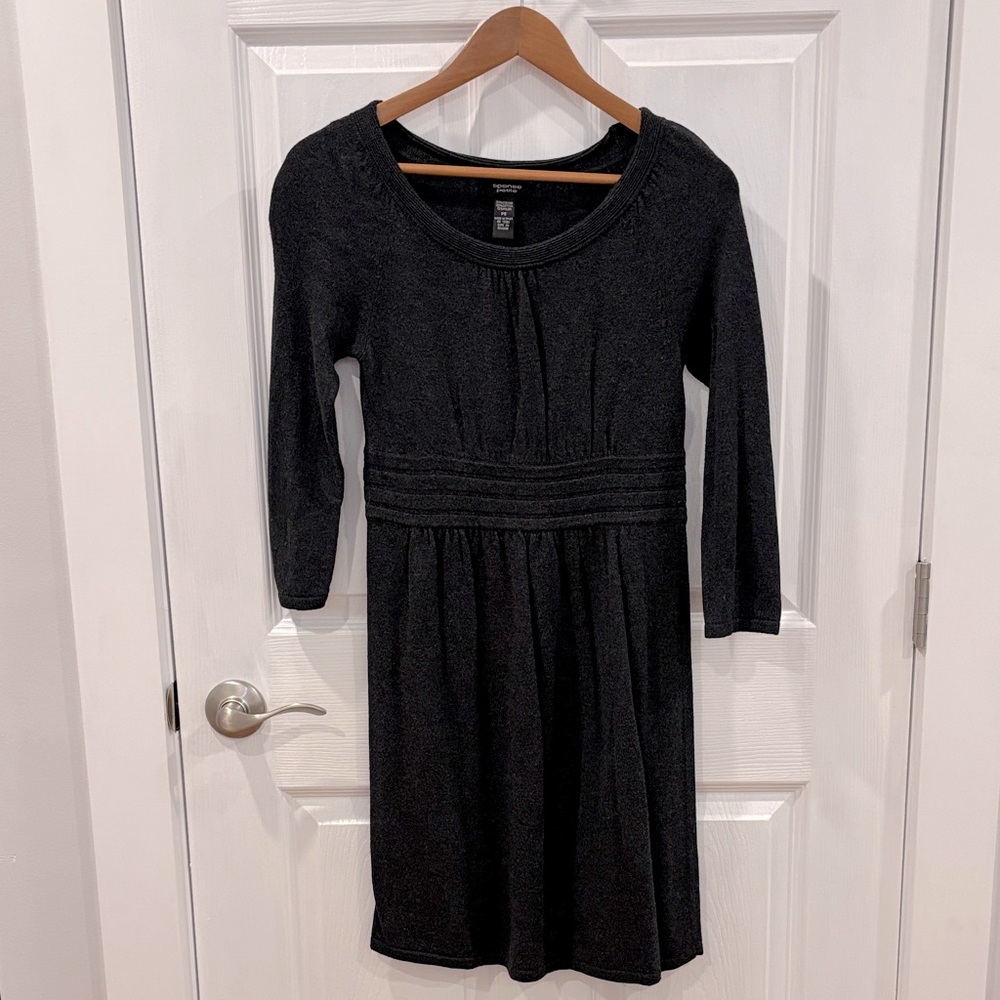 Spense Dark Gray Black Long Sleeve Dress